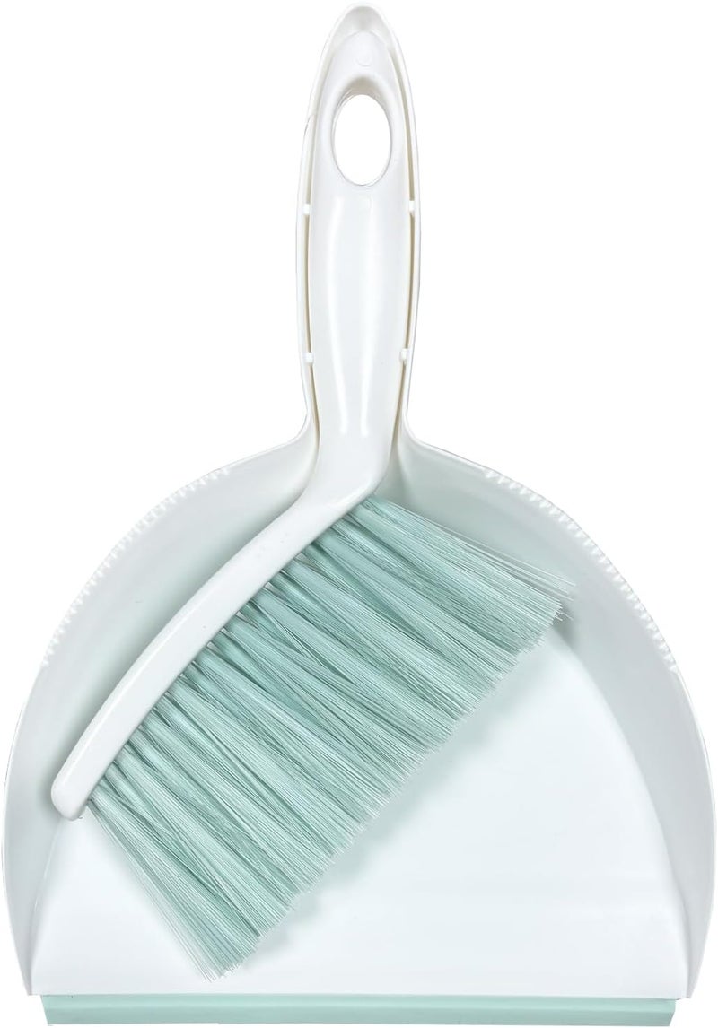 NBGYTECH Mini Broom and Dustpan Set Small Dust pan & Brush Set Portable Cleaning Tools for Home Office RV Camping Learning (Green) - Image 1